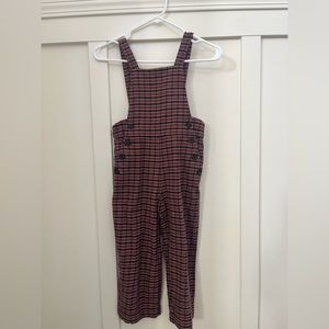 Zara Girls plaid sz 9overalls